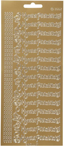 stickers goud Hyvaa Pääsiäistä patroon