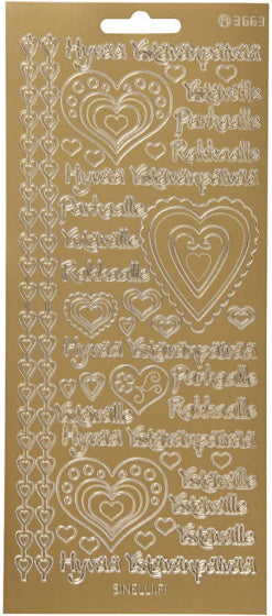 stickers goud Hyvaa Ystävänpäivää patroon