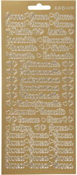 stickers goud Onnea/aidille patroon