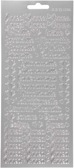stickers zilver Onnea/aidille patroon