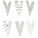 stickers hartjes wit/zilver 25x45 mm 8 stuks
