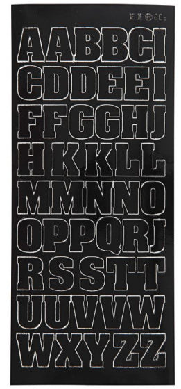 stickers hoofdletters 10 x 23 cm zwart