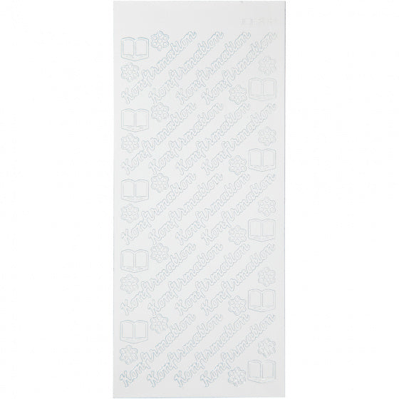 stickers Konfirmation 10 x 23 cm wit