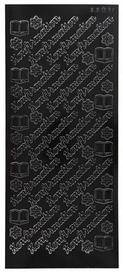 stickers Konfirmation 10 x 23 cm zwart