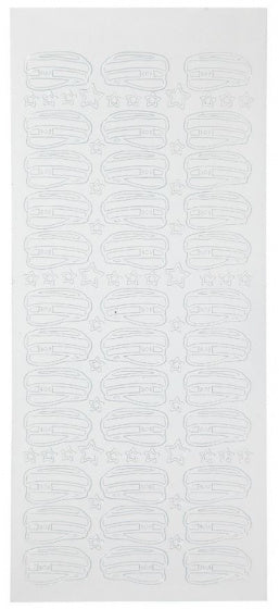 stickers petjes 10 x 23 cm wit