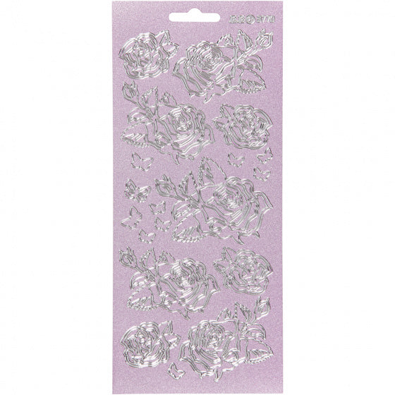 stickers roze rozen patroon