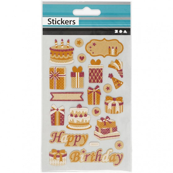 stickers verjaardag en cupcakes 4 vellen 16 x 10 cm 78 stuks