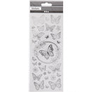 stickers vlinder zilver 10 x 24 cm 28-delig