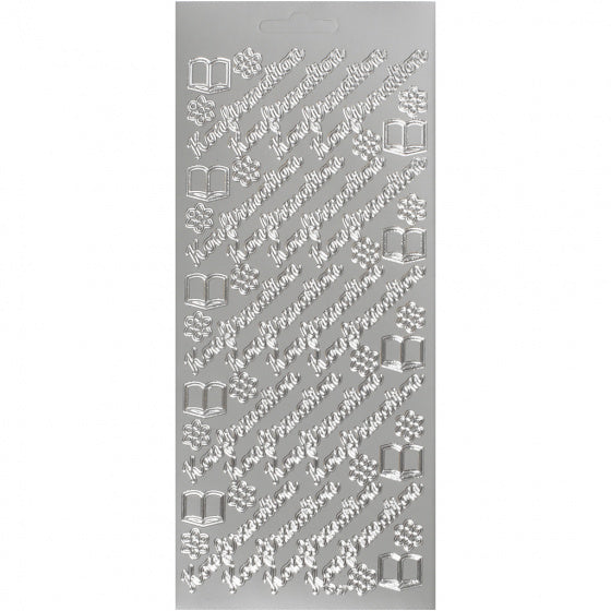 stickers Vormsel 10 x 23 cm zilver