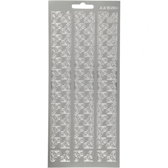 stickers zilver hoeken patroon
