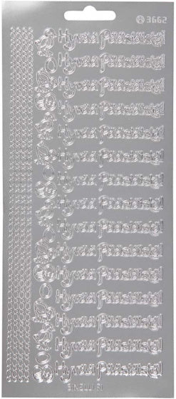 stickers zilver Hyvaa Pääsiäistä patroon