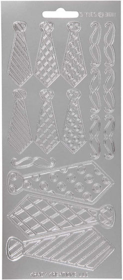 stickers zilver stropdassen patroon
