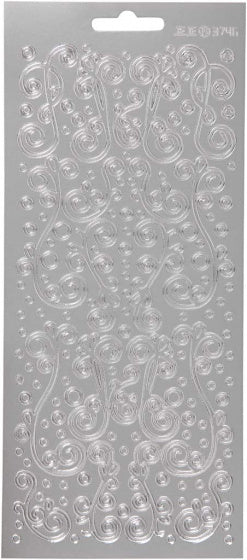stickers zilver swirl patroon
