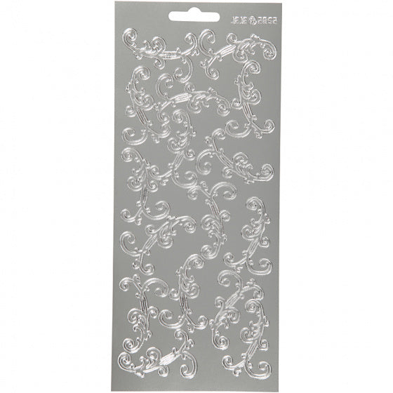 stickers zilver wijnstokken patroon