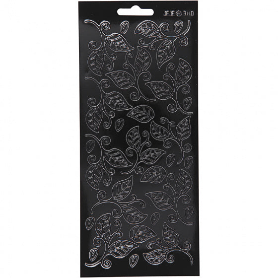 stickers zwart bladeren patroon