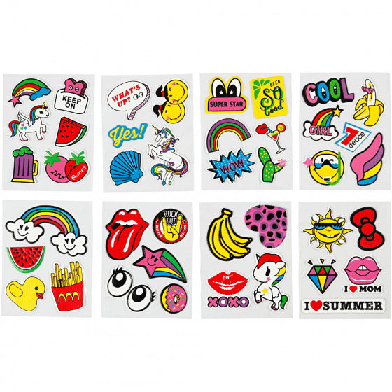 stickerset zachte stickers kleurrijk 8 vellen