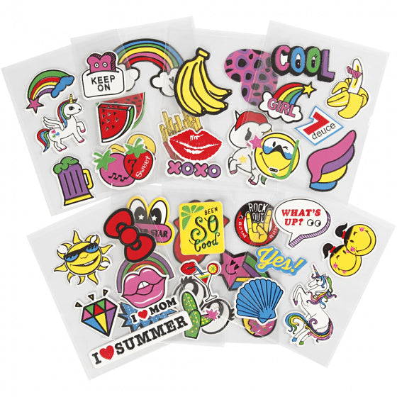 stickerset zachte stickers kleurrijk 8 vellen