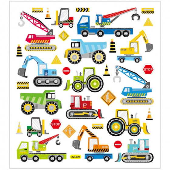 stickervel bouwplaats 16,5 x 15 cm 36 stuks