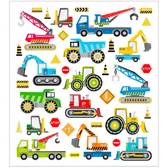 stickervel bouwplaats 16,5 x 15 cm 36 stuks