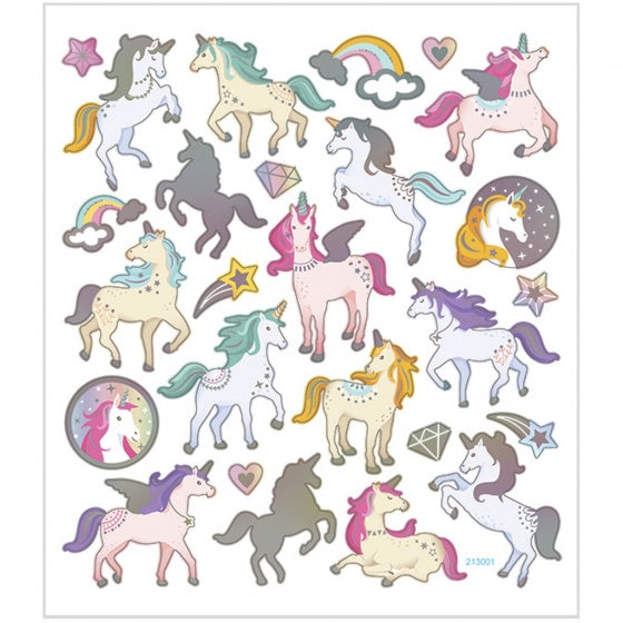 stickervel eenhoorn 16,5 x 15 cm 27 stuks
