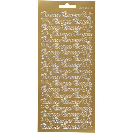 stickervel goud Gefeliciteerd Fins 1 vel