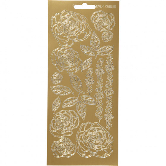 stickervel goud rozen 1 vel