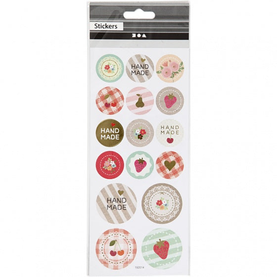 stickervel "handmade" 23 x 10 cm 16 stuks