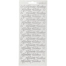 stickervel lichtzilver Vrolijk Kerstfeest Fins 1 vel