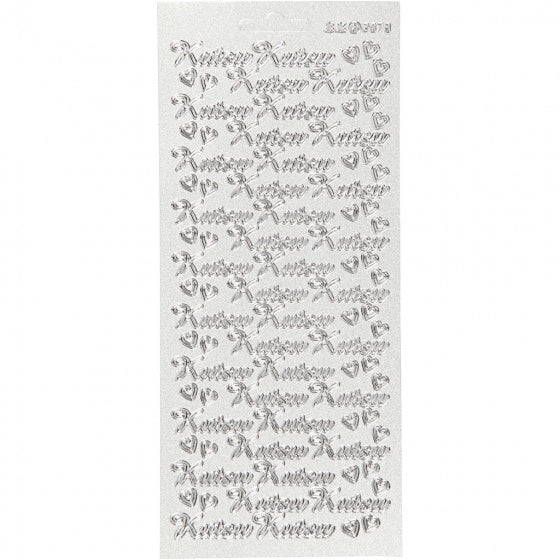 stickervel metallic lichtzilver Uitnodiging Fins 1 vel