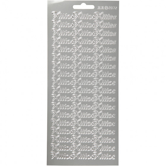 stickervel metallic zilver Bedankt Fins 1 vel
