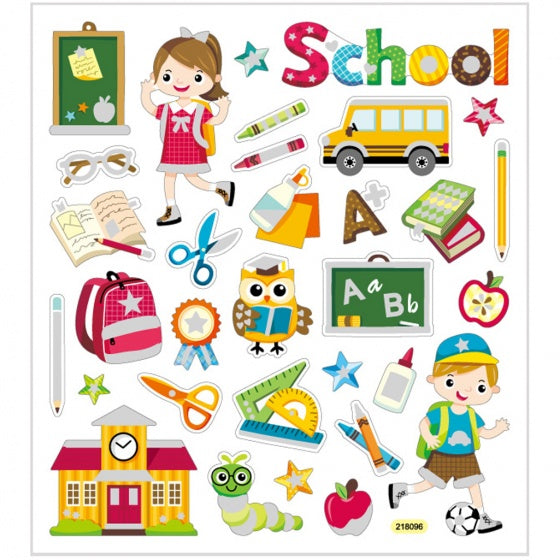 stickervel school 16,5 x 15 cm 32 stuks