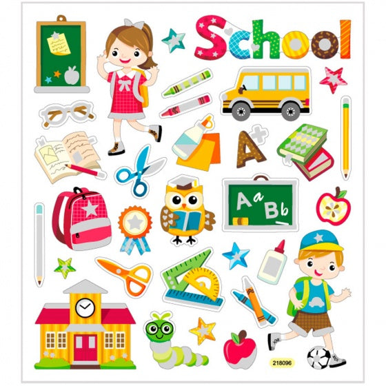 stickervel school 16,5 x 15 cm 32 stuks
