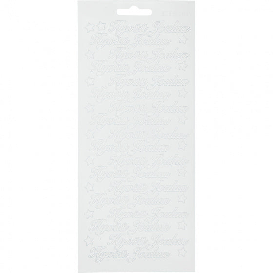 stickervel wit Vrolijk Kerstfeest Fins 1 vel