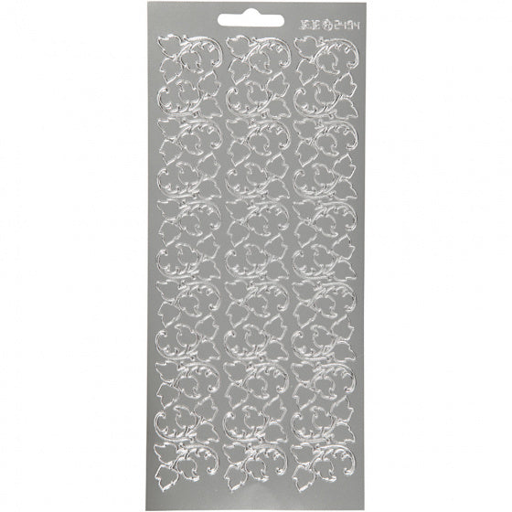 stickervel zilver bladeren