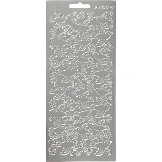 stickervel zilver duiven