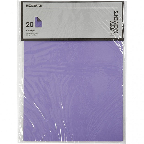 structuurpapier 21 x 29,7 cm 20 stuks paars