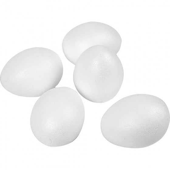 styropor-model Eieren 8 cm wit 50 stuks