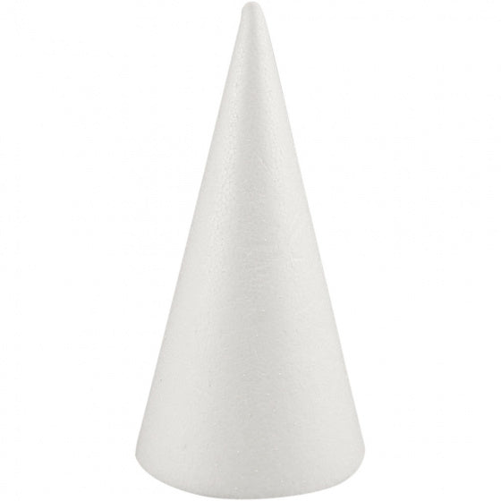 styropor-model Kegel 19,5 cm wit per stuk