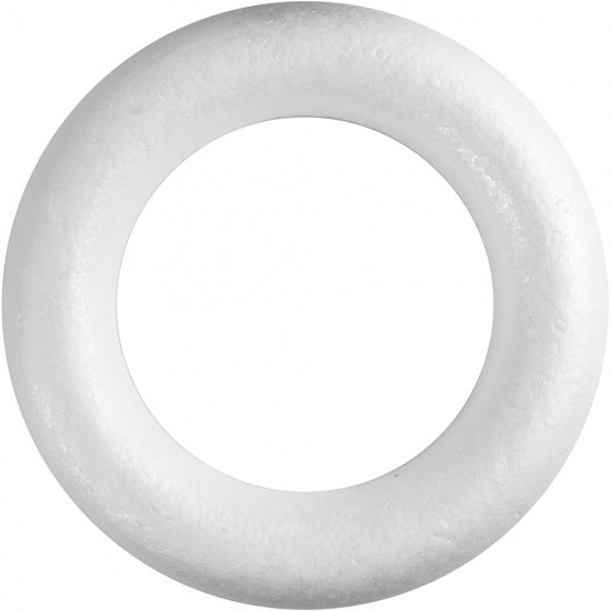Styropor Ring Wit met Platte Achterkant, 35cm