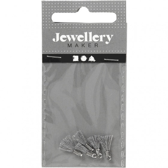 tassels 10 mm 5 stuks grijs