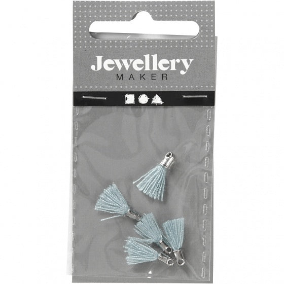 tassels 10 mm 5 stuks turquoise