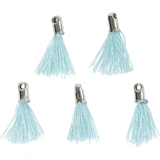tassels 10 mm 5 stuks turquoise