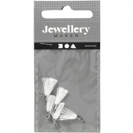 tassels 10 mm 5 stuks wit
