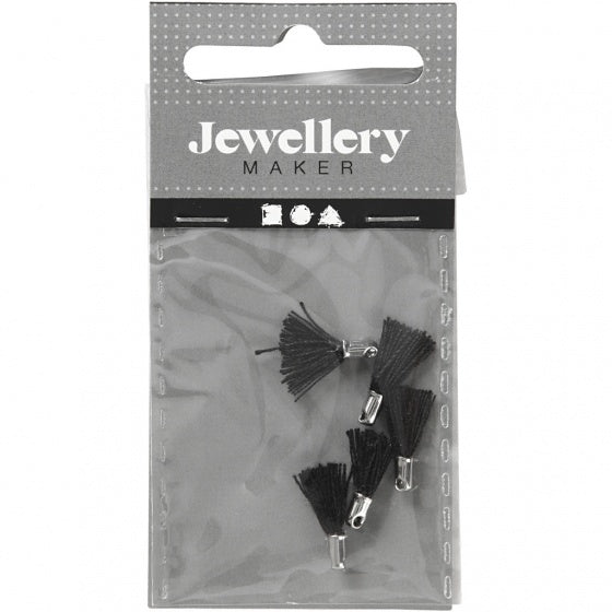 tassels 10 mm 5 stuks zwart
