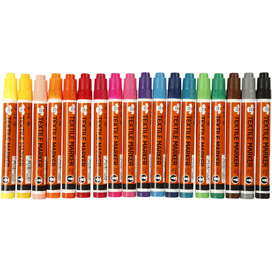 textielstiften Marker 2-4mm vilt 18 stuks