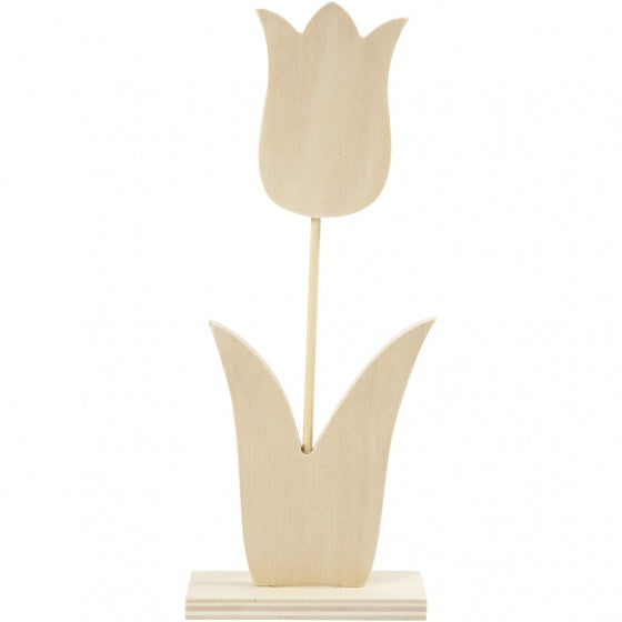 tulp hout 24 x 9 cm blank per stuk