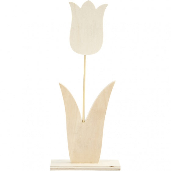 tulp hout 31 x 13 cm blank per stuk