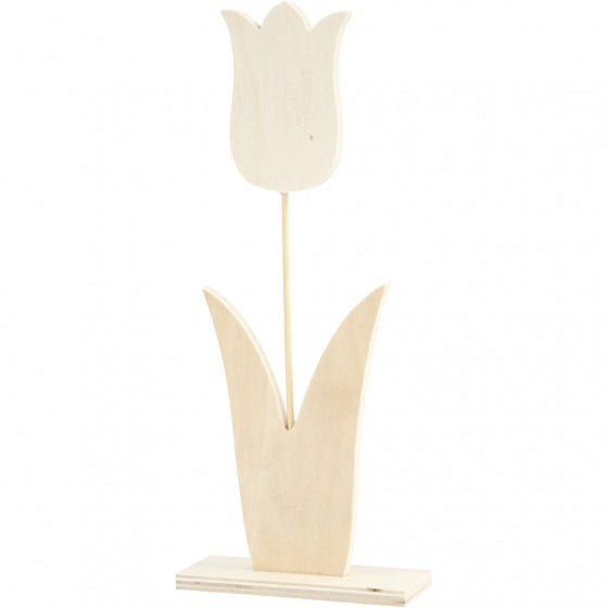 tulp hout 31 x 13 cm blank per stuk