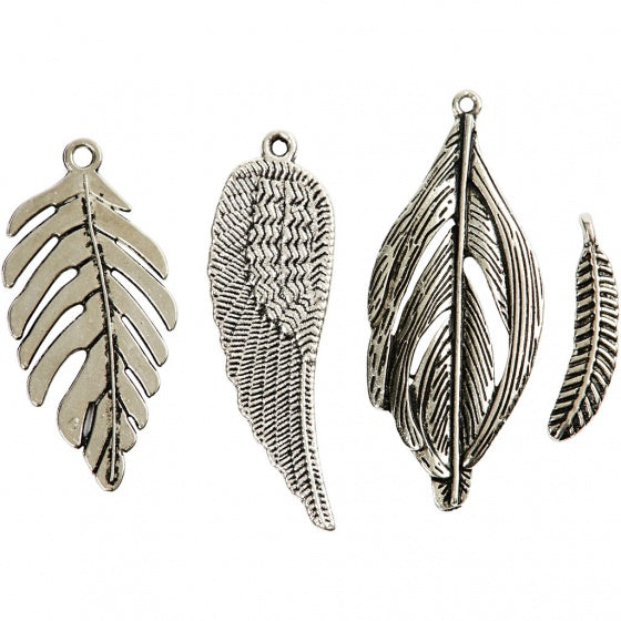 veertjes 2,9 - 5,5 cm 40 stuks zilver