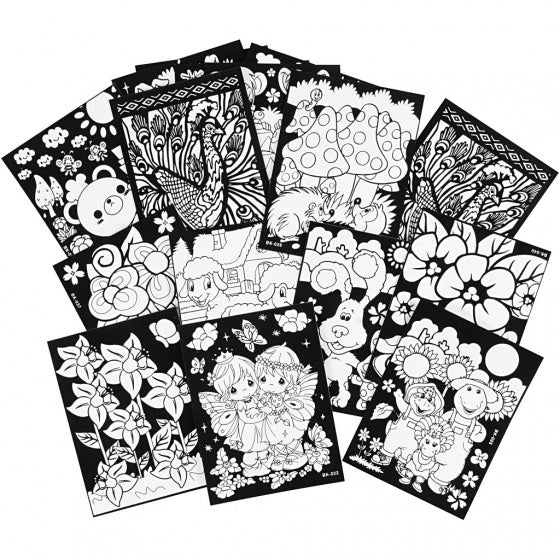 velours plaatjes zwart 25 x 19 cm 16 stuks